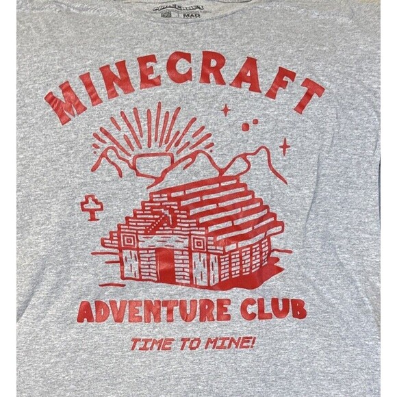 Official MINECRAFT Adventure Club T Shirt Gray Adult Large - Picture 2 of 4